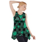 Green love Side Drop Tank Tunic