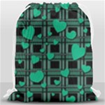 Green love Drawstring Bag (Large)