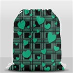 Green love Drawstring Bag (Small)