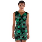 Green love Wrap Front Bodycon Dress