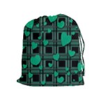 Green love Drawstring Pouches (Extra Large)