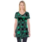 Green love Short Sleeve Tunic 