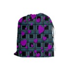 Purple love Drawstring Pouches (Large) 