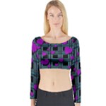 Purple love Long Sleeve Crop Top