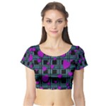 Purple love Short Sleeve Crop Top (Tight Fit)