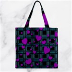 Purple love Zipper Grocery Tote Bag