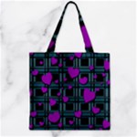 Purple love Zipper Grocery Tote Bag