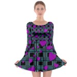 Purple love Long Sleeve Skater Dress