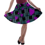 Purple love A-line Skater Skirt