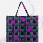 Purple love Zipper Large Tote Bag