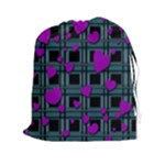 Purple love Drawstring Pouches (XXL)