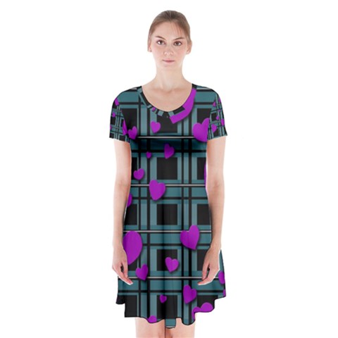 Purple love Short Sleeve V