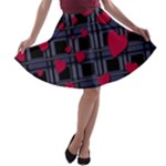 Decorative love A-line Skater Skirt