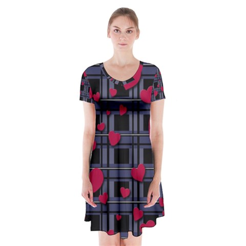 Decorative love Short Sleeve V