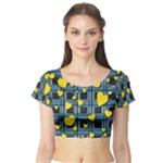 Love design Short Sleeve Crop Top (Tight Fit)