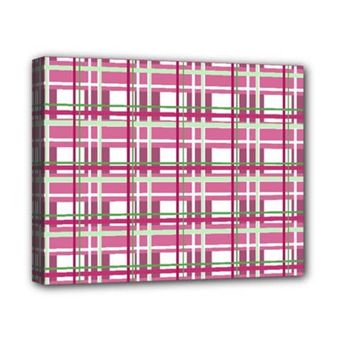Pink plaid pattern Canvas 10  x 8  from ArtsNow.com