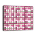 Pink plaid pattern Canvas 14  x 11 