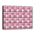 Pink plaid pattern Canvas 16  x 12 