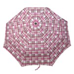 Pink plaid pattern Folding Umbrellas