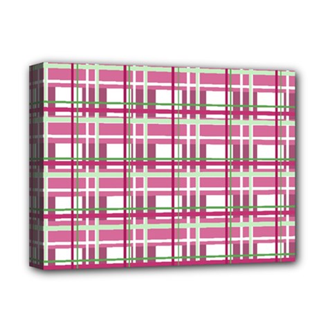 Pink plaid pattern Deluxe Canvas 16  x 12   from ArtsNow.com