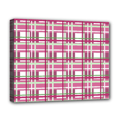 Pink plaid pattern Deluxe Canvas 20  x 16   from ArtsNow.com