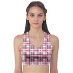 Pink plaid pattern Sports Bra