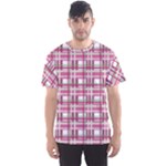 Pink plaid pattern Men s Sport Mesh Tee