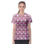 Pink plaid pattern Women s Sport Mesh Tee