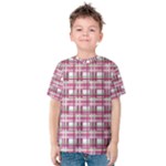 Pink plaid pattern Kids  Cotton Tee