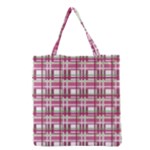 Pink plaid pattern Grocery Tote Bag