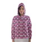 Pink plaid pattern Hooded Wind Breaker (Women)