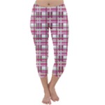 Pink plaid pattern Capri Winter Leggings 