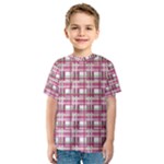 Pink plaid pattern Kids  Sport Mesh Tee