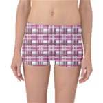 Pink plaid pattern Boyleg Bikini Bottoms