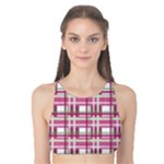 Pink plaid pattern Tank Bikini Top