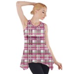 Pink plaid pattern Side Drop Tank Tunic