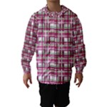 Pink plaid pattern Hooded Wind Breaker (Kids)