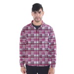 Pink plaid pattern Wind Breaker (Men)