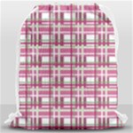 Pink plaid pattern Drawstring Bag (Large)