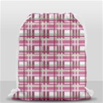 Pink plaid pattern Drawstring Bag (Small)