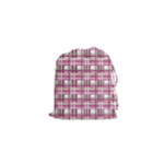 Pink plaid pattern Drawstring Pouches (XS) 