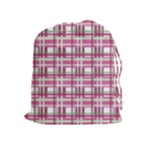 Pink plaid pattern Drawstring Pouches (Extra Large)