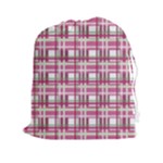 Pink plaid pattern Drawstring Pouches (XXL)