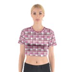 Pink plaid pattern Cotton Crop Top