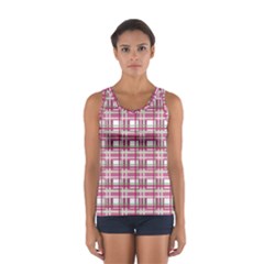 Pink plaid pattern Women s Sport Tank Top  from ArtsNow.com