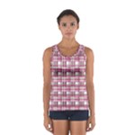 Pink plaid pattern Women s Sport Tank Top 