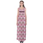 Pink plaid pattern Empire Waist Maxi Dress