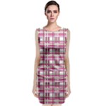 Pink plaid pattern Classic Sleeveless Midi Dress