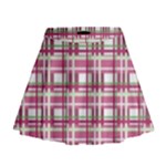 Pink plaid pattern Mini Flare Skirt