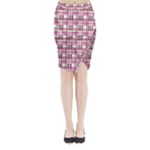 Pink plaid pattern Midi Wrap Pencil Skirt